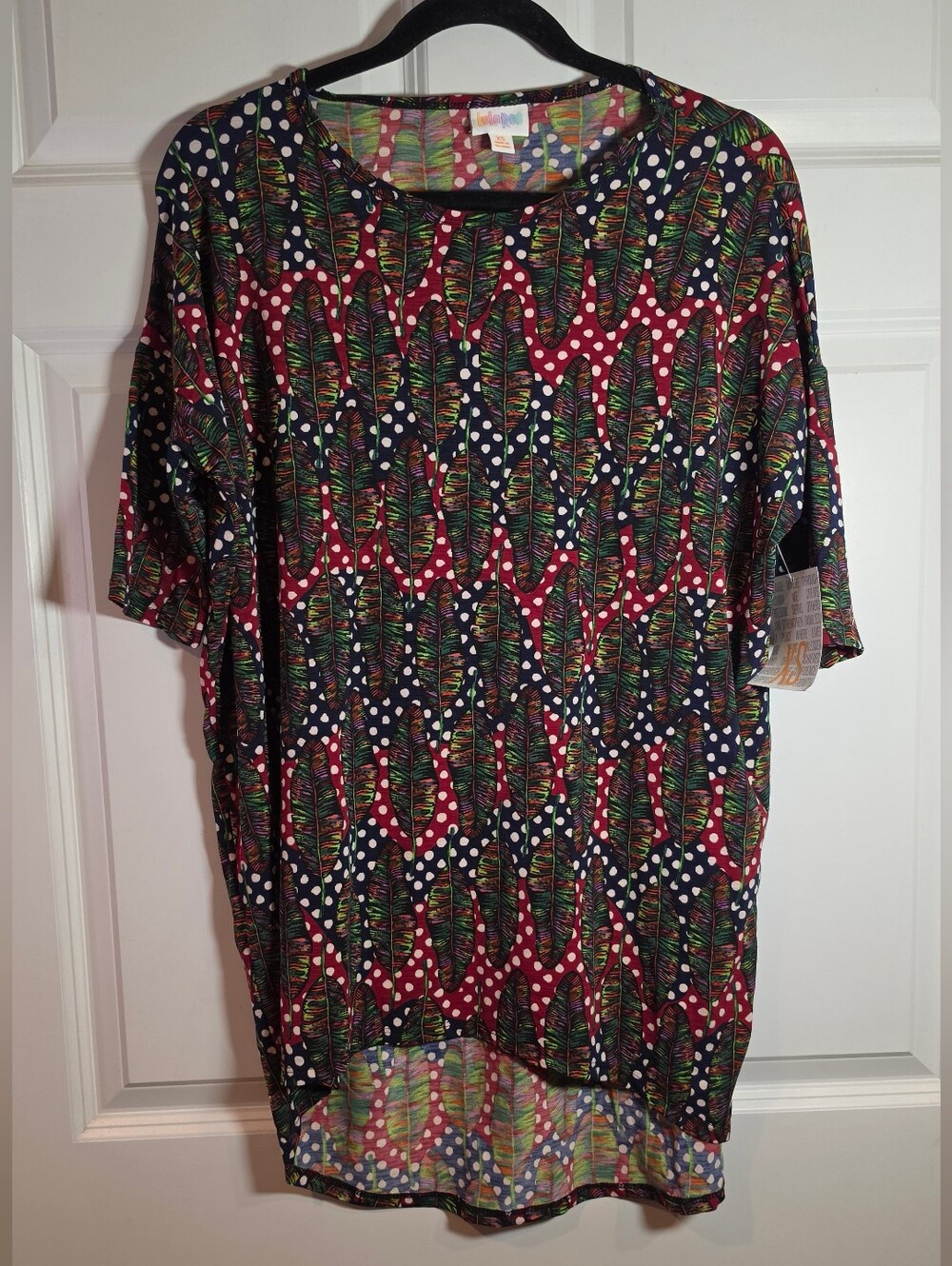 NWT Lularoe Irma Women’s Colorful Leaf Print Oversized Tunic Top XS